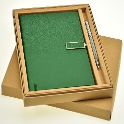 Green Notebook With  Pen  Gift Set